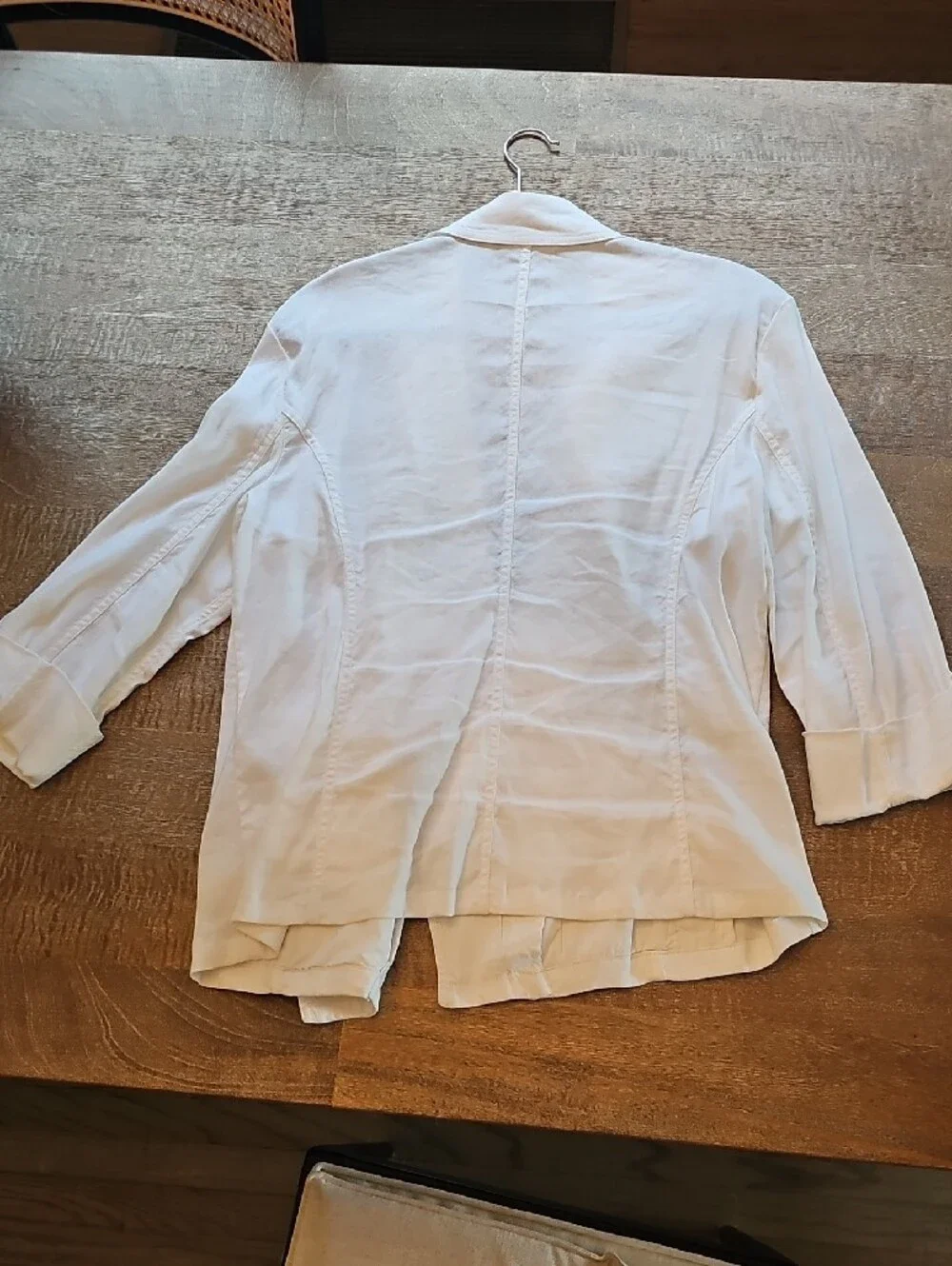 Chico's White Lightweight Women's Blazer Jacket-Linen And Rayon